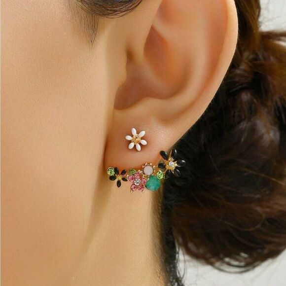 Floral Multicolor Earrings N1020 - Picture 1 of 3